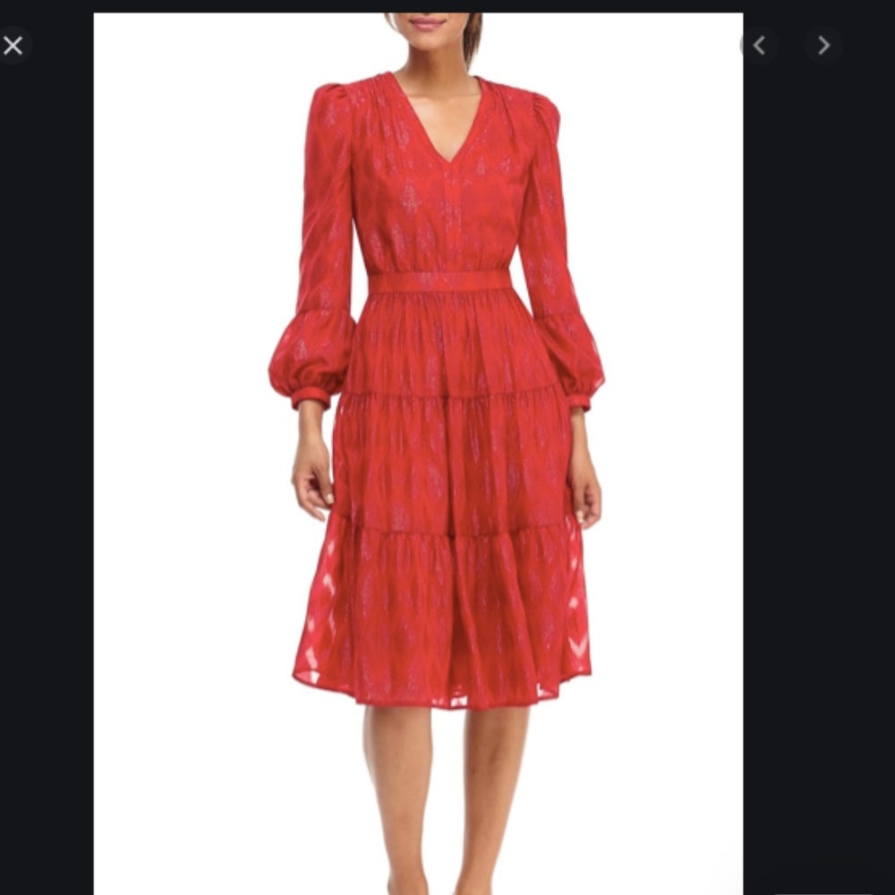 Gal meets glam 8 Annette red tiered dress NWT